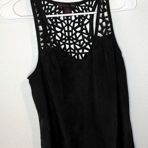 Laser Cut Out Black Blouse